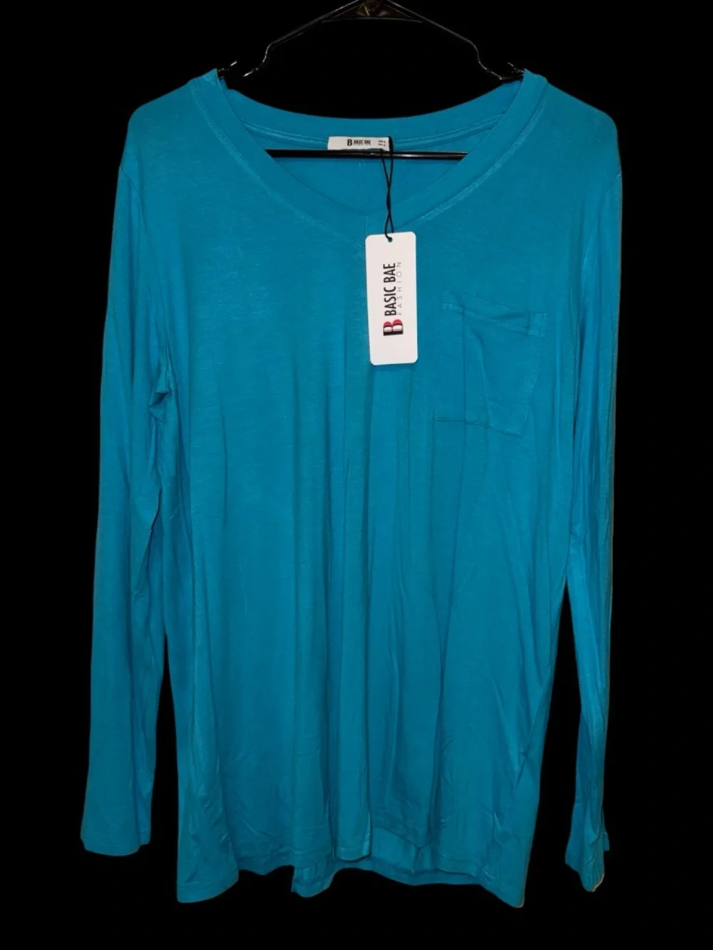Basic Bae Full Size V-Neck Long Sleeve Top